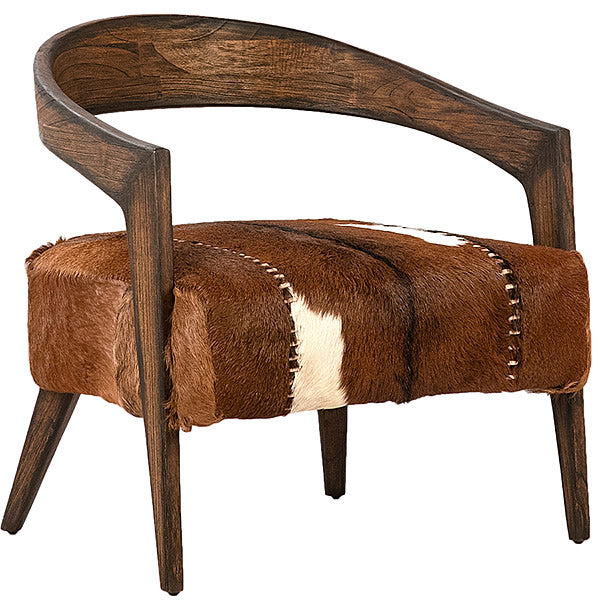 Liara Modern Lounge Chair with Goat Hide Seat
