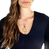 Double Power UP Libyan Desert Glass & Meteorite Sterling Silver Pendant Necklace