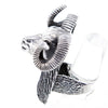 Massive Bighorn Ram's Head Sterling Silver Adjustable Ring