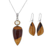 Mookaite Jasper & Citrine Pendant Necklace Earrings Set