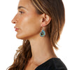 Natural Ammonite with Inlaid Opal Sterling Silver Earrings v1