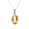 Brilliant Oval Citrine Pendant Necklace