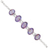 Large Faceted Ametrine Link Sterling Silver Bracelet
