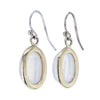 Oval Cabochon Moonstone Sterling Silver Earrings