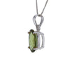 Brilliant Oval Moldavite Pendant Necklace in Sterling Silver