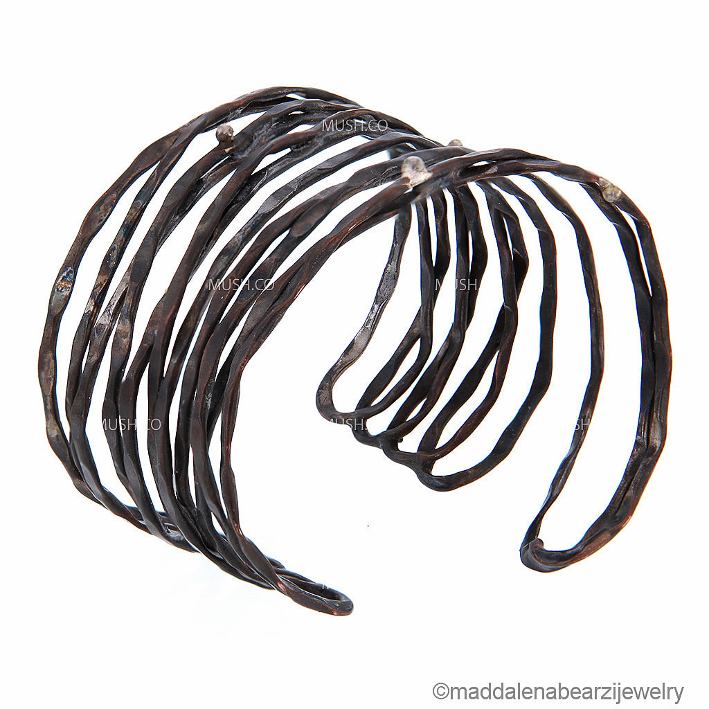Relitto Scuro Oxidized Copper & Sterling Silver Bracelet with Silver Baubles