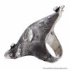 Organic Handmade Italian Designer Ring in Oxidized Sterling Silver Size 7