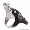 Organic Handmade Italian Designer Ring in Oxidized Sterling Silver Size 7