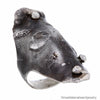 Organic Handmade Italian Designer Ring in Oxidized Sterling Silver Size 7