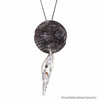 Conchiglia Spirale Italian Designer Necklace in Sterling Silver, Gold & Black Zircone