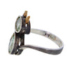 Cat Prasiolite Oxidized Sterling Silver Ring with Bronze Plating by Bora Size 8