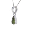 Live Edge Raw Moldavite Pendant Necklace in Sterling Silver v2