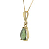 Pearshape Moldavite Pendant Necklace in 14K Gold v2