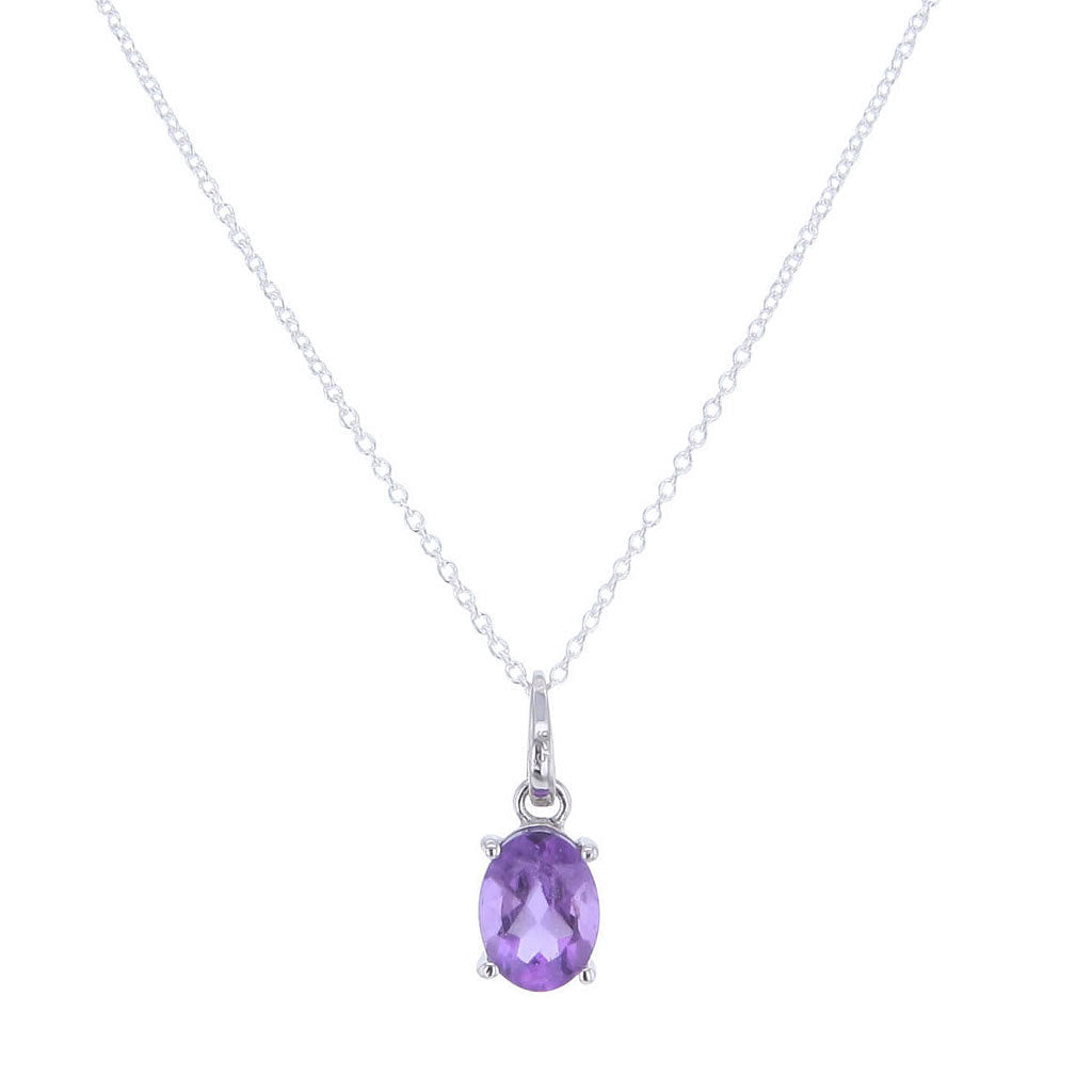 Petite Drop Amethyst Pendant Necklace