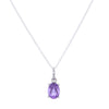 Petite Oval Amethyst Pendant Necklace