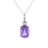 Petite Oval Amethyst Pendant Necklace