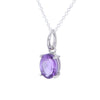 Petite Oval Amethyst Pendant Necklace