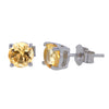 Simple Citrine Stud Earrings in Sterling Silver