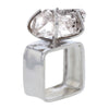 Raw Herkimer Diamond Square Sterling Silver Ring Size 7