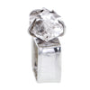 Raw Herkimer Diamond Square Sterling Silver Ring Size 7