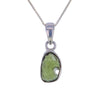 Live Edge Raw Moldavite Pendant Necklace in Sterling Silver v1