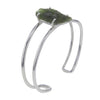 Raw Moldavite Bracelet in Sterling Silver v2