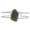 Raw Moldavite Bracelet in Sterling Silver v2