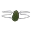 Raw Moldavite Bracelet in Sterling Silver v1