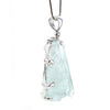 Raw Natural Blue Topaz & Sterling Silver Pendant Necklace