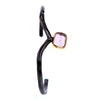 Pink Tourmaline in 14K Gold Plate Rhodium Plated Sterling Bangle Bracelet