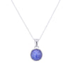 10 Carat Round Tanzanite Cabochon Pendant Necklace