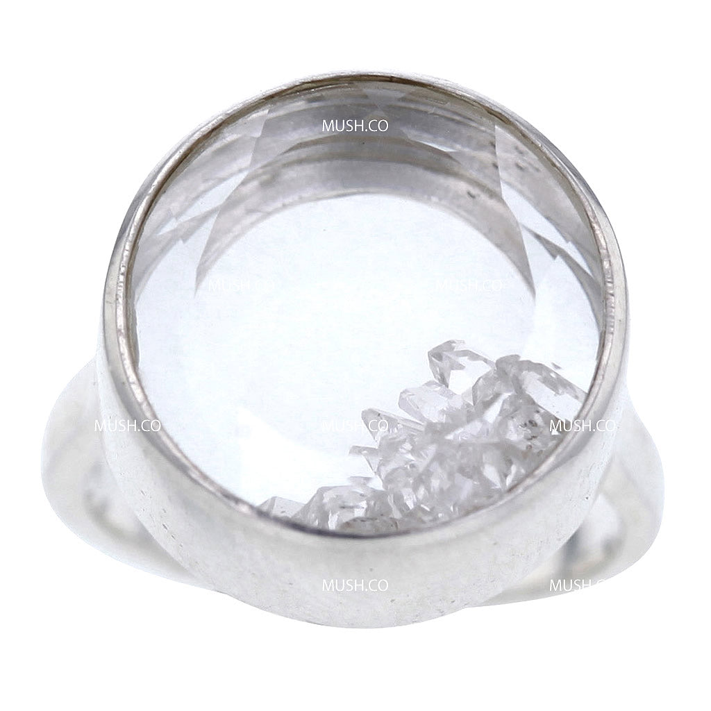 Herkimer Diamond Rattler Ring in Sterling Silver