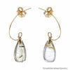 Frammenti in Goccia One of a Kind Rutilated Quartz Italian Designer Earrings in 14K Gold