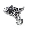 Baby Octopus Sculpted Sterling Silver Ring with Black Onyx Eyes