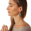 Natural Ammonite with Inlaid Turquoise Sterling Silver Earrings v2