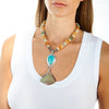 Citrine and Turquoise Runway Necklace