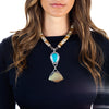 Citrine and Turquoise Runway Necklace