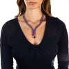 Amethyst & Marcasite Cascading Necklace in Sterling Silver