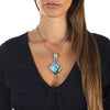 Round Blue Diamond Turquoise Runway Necklace