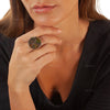 Mesmerizing Natural Boulder Opal Sterling Silver Ring Size 8 - Adjustable