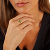 Erin Brilliant Faceted Oval Emerald Ring in Solid 14K Gold Size 8
