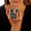 Massive Bighorn Ram's Head Sterling Silver Adjustable Ring