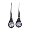 Unique Oxidized Sterling Silver Signity Crystal Earrings by Bora