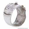 Modern Abstract Sterling Silver Ring with 14K Gold Baubles Size 7