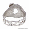 Organic Shaped Sterling Silver Ring with Serpentine Stone and 18K Gold Bauble Size 7