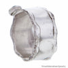 Italian Designer Sterling Silver Barrel Ring with Serpentine Stone and 18K Gold Bauble