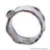 Italian Designer Sterling Silver Barrel Ring with Serpentine Stone and 18K Gold Bauble