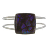 Square Ammolite Slab Cuff Bracelet in Sterling Silver