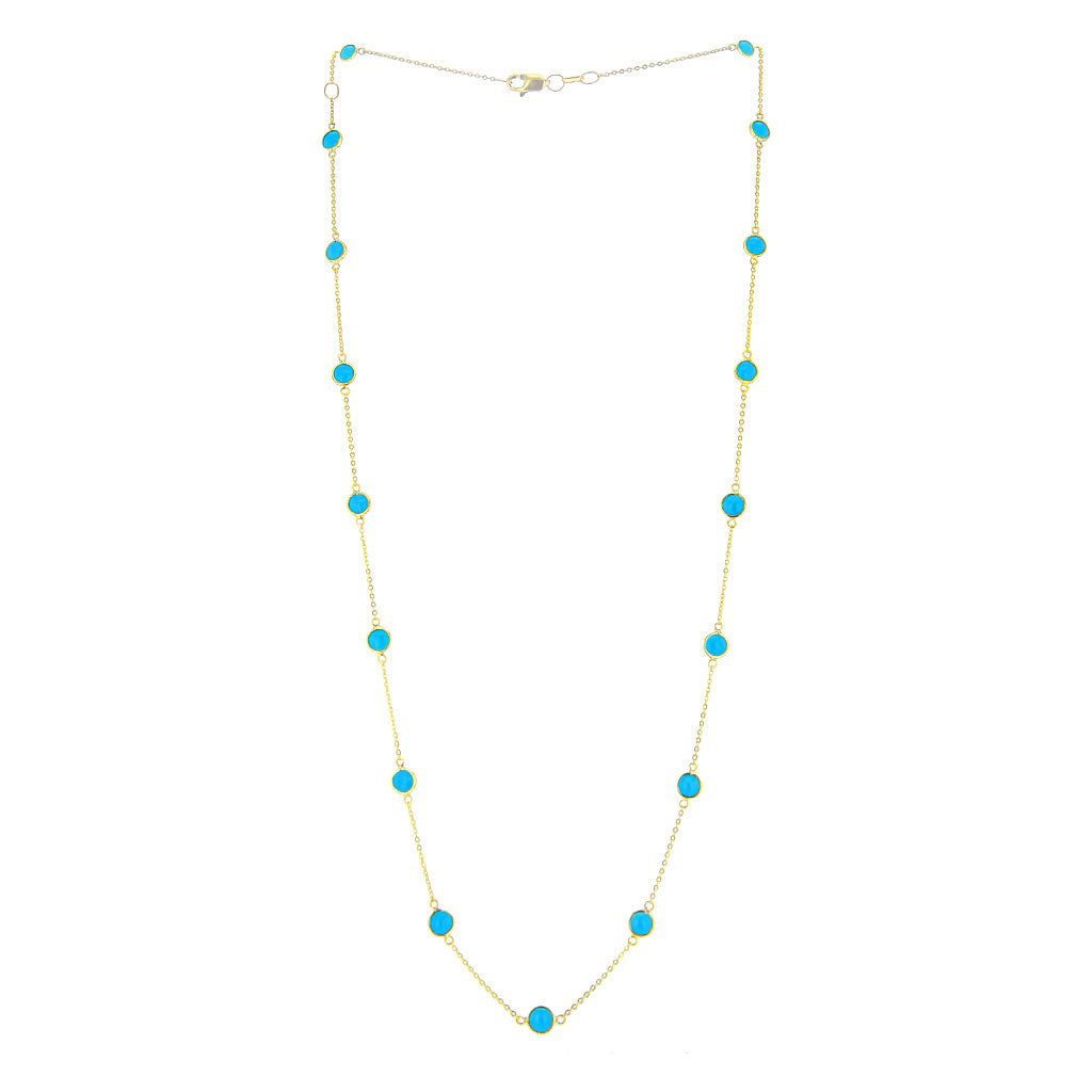 Sleeping Beauty Turquoise Gold Necklace 18K