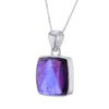 Square Cabochon Amethyst Pendant Necklace